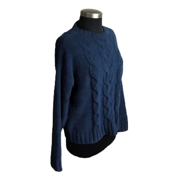 American Eagle Outfitters Cable Knit Pullover Sweater Blue Size Medium - Picture 2 of 6